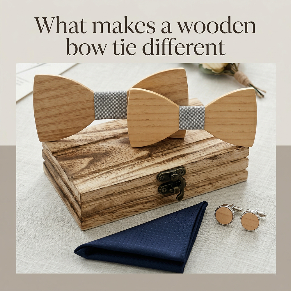 Men'S Grooming Boxes - Mens Wooden Bowtie Set Minimal Plain