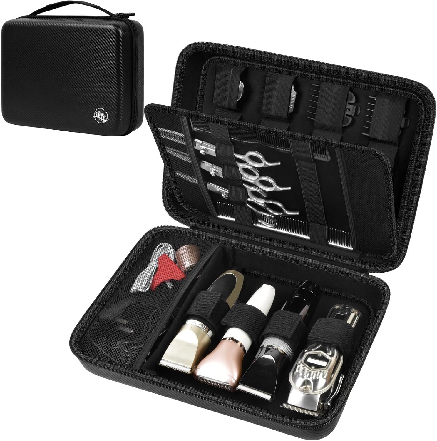Mens Grooming Kit Case - Hard Travel Case for Hair Clippers,
