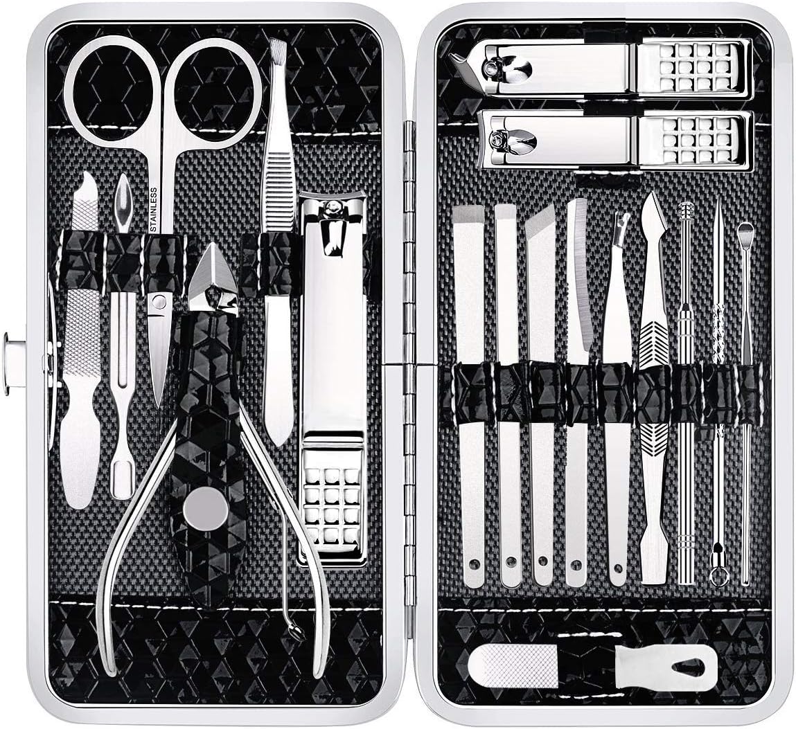 Mens Grooming Kit Case - Yougai Nail Clippers Set - 18