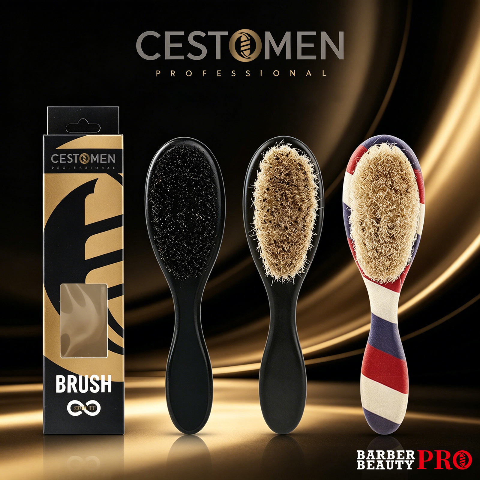 Men'S Grooming Brush - 1pc Professional Barber Fade Brush for