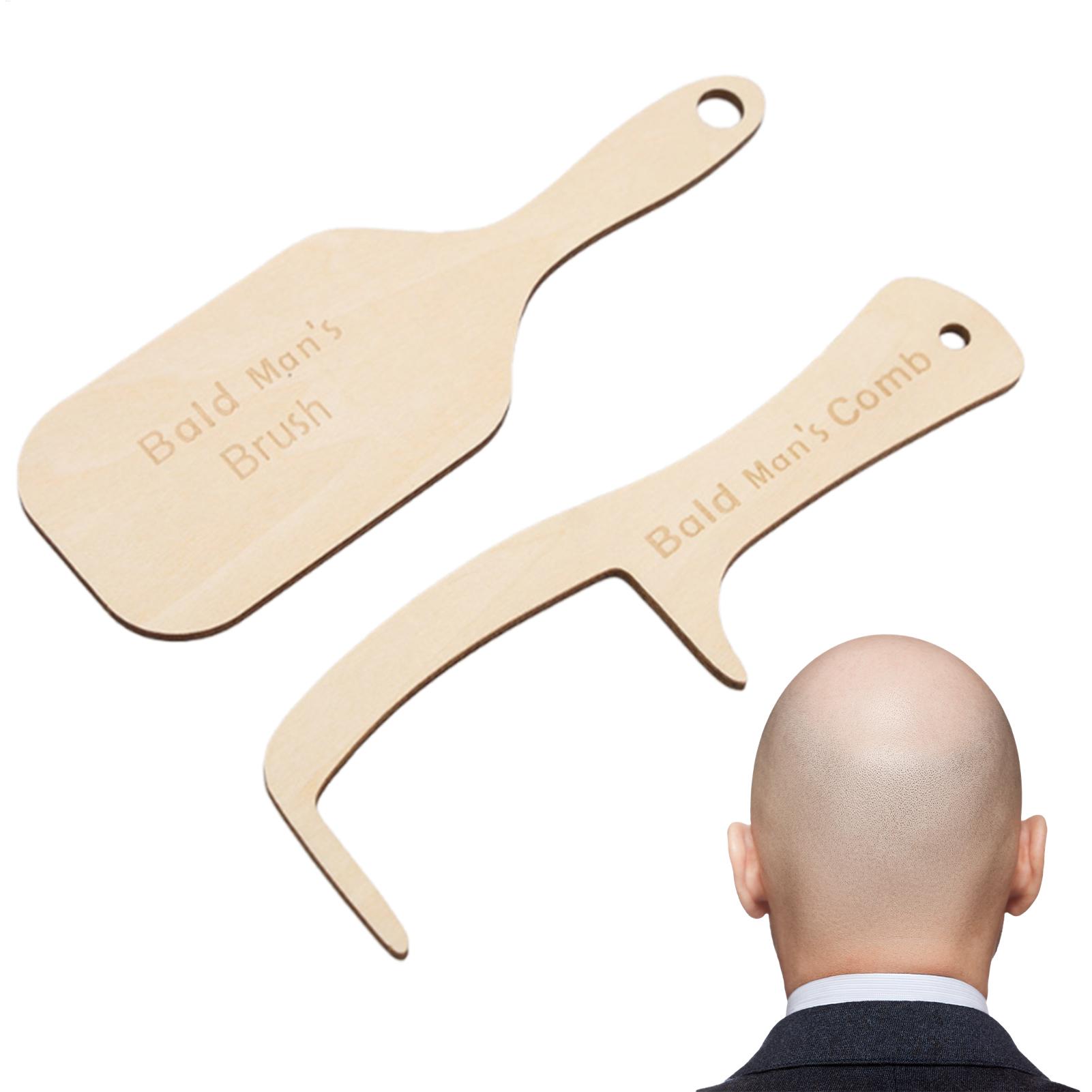 Men'S Grooming Brush - 2pcs Funny Bald Man Grooming Tool