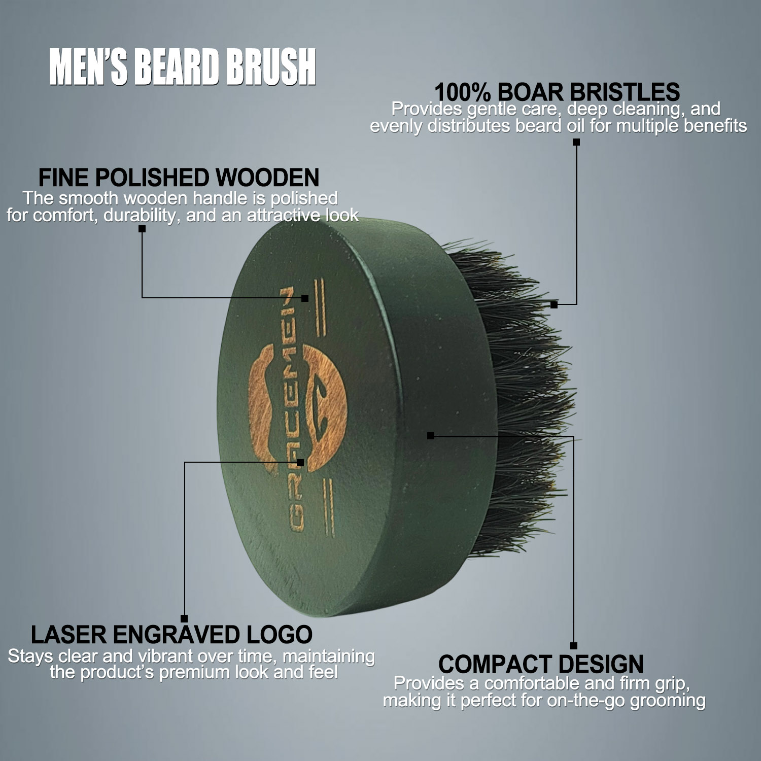 Round Beard Brush for Men – 10 - Men'S Grooming Brush incelemesi ve fiyatı