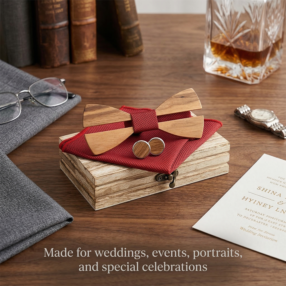 Mens Wooden Bowtie Set Minimal - Men'S Grooming Boxes incelemesi ve fiyatı