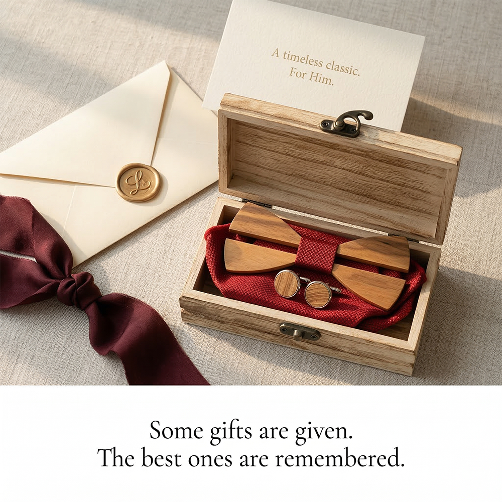Mens Wooden Bowtie Set Minimal - Men'S Grooming Boxes incelemesi ve fiyatı