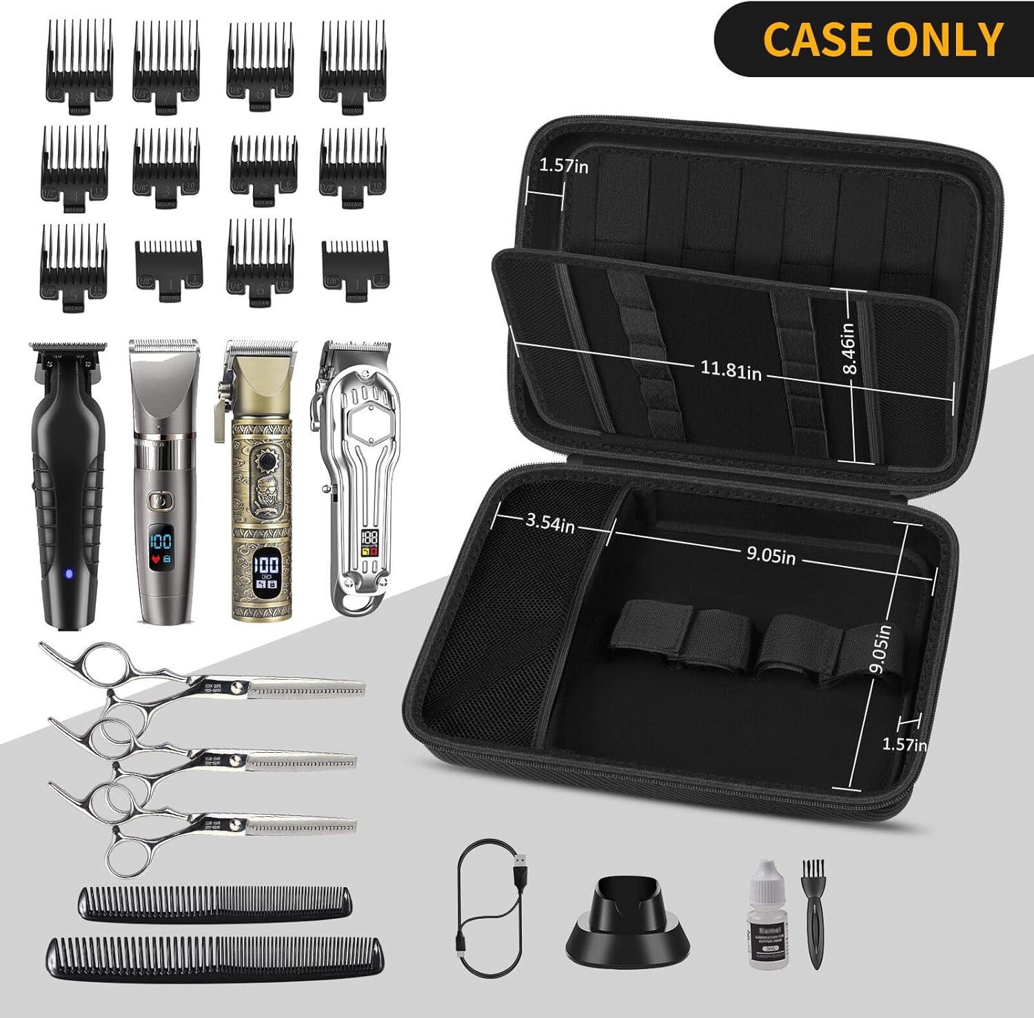 Hard Travel Case for Hair Clip - Mens Grooming Kit Case incelemesi ve fiyatı