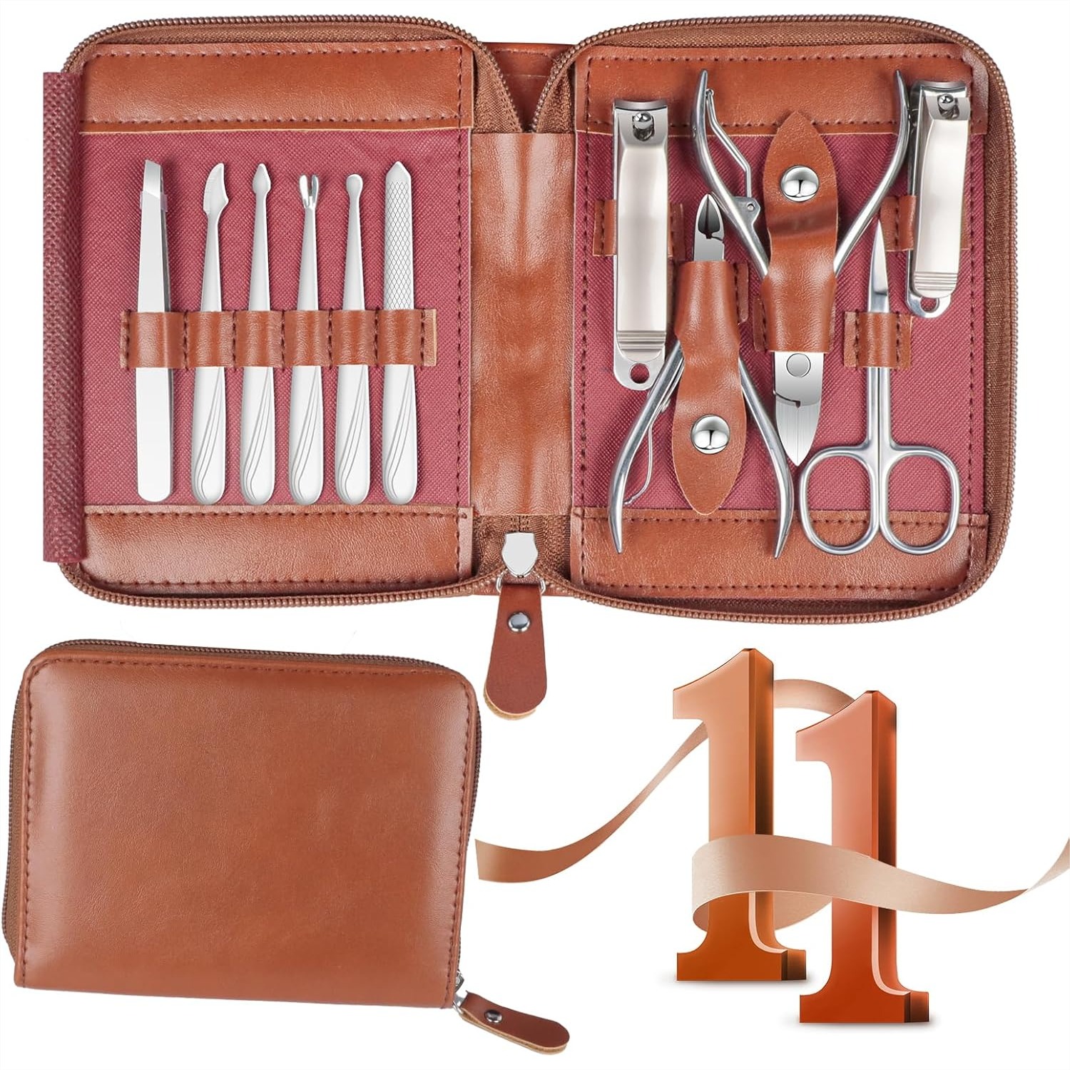 11 in 1 Stainless Steel Manicu - Mens Grooming Kit Case incelemesi ve fiyatı