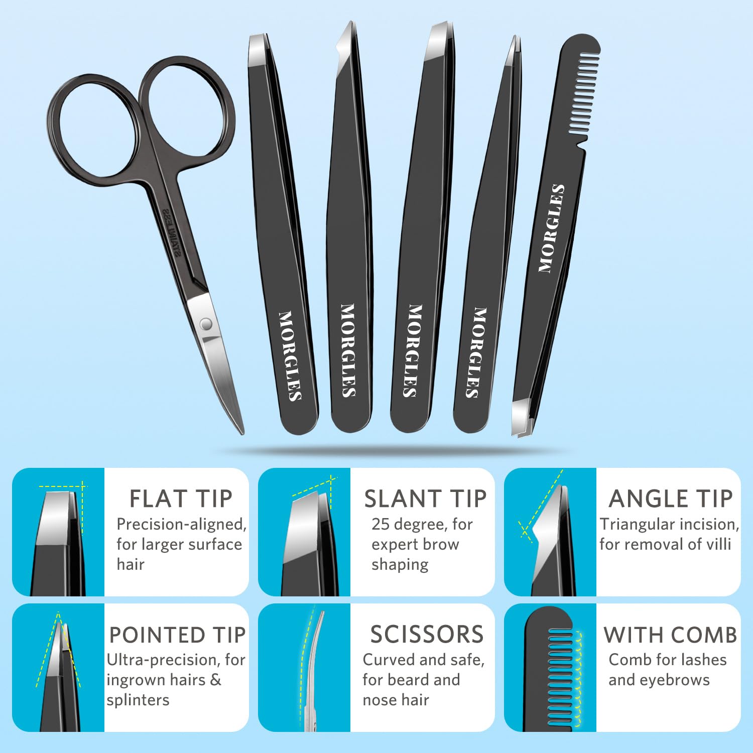 9 Pcs Stainless Steel Tweezers - Mens Grooming Kit Case incelemesi ve fiyatı