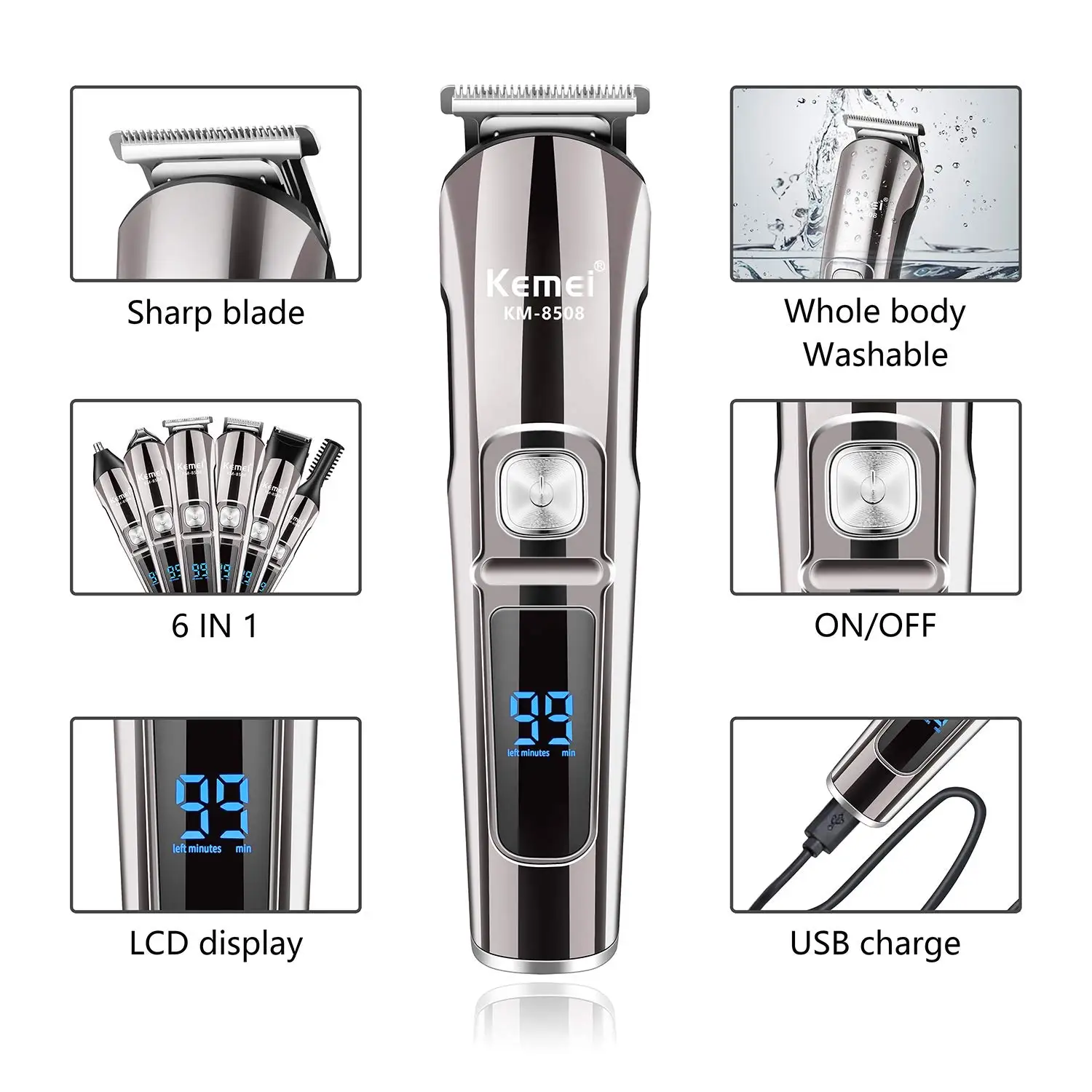 Kemei Professional Multifuncti - Men'S Grooming Boxes incelemesi ve fiyatı